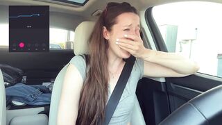 Trying not to cum too loud in the Starbucks Drive Thru!