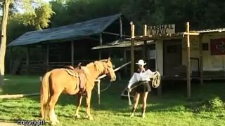 Cowgirls gets a hard spanking lesson