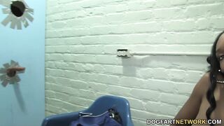 Baby Cakes With Big Tits Gives Blowjob To A Gloryhole Cock