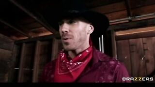 Sexy tattooed brunette cowgirl Randi Wright sucks & fucks big-dick