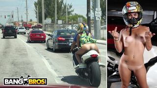 Big Booty Latin Babe Sophia Steele Rides A Motorcycle & A Cock