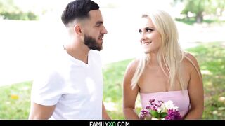 Blonde stepsis date don't show up so she fucks with her stepbro as a replacement