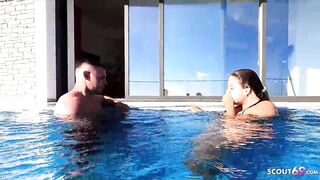 Underwater Sex with Curvy Teen - German Holiday Fuck after caught him Jerk