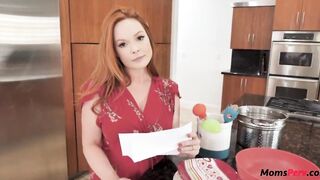 Redhead stepmom fucks her only stepson WTF