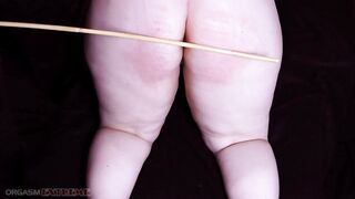 DDLG Caning - Chubby BBW hottie gets spanked & pussy fingered - amateur daddy & little session