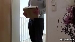 German Teen Seduce Postman to Fuck when away