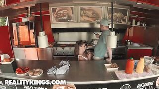 Hot Babe - Stunning Food Truck Reviewer Lady Lyne Wants A Taste Of Her Employee's Sausage