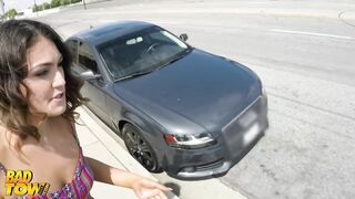 Bad Tow Truck - Brunette cheats on bf for a tow