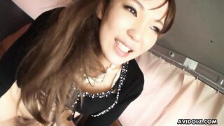 Asian brunette with car sex