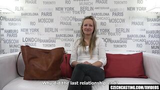 Czech girl squirting during her first interview