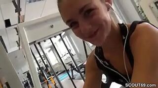 Skinny German Girl have Rough Amateur Sex at Fitness