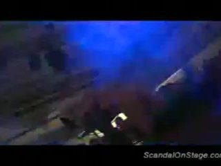 Scandal on stage babe squirting hard and toying deep