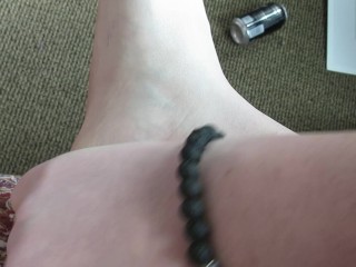 18 Year Old Rubbing Lotion on Her Size 11 Feet