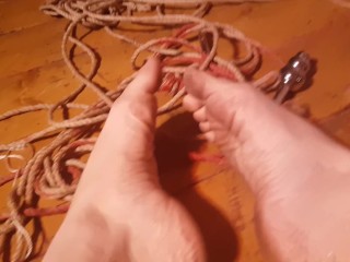 Aftermath: dirty soles and rope marks