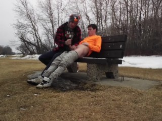 Almost caught sucking dick in public