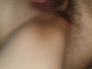 Anal riding with orgasm. Wet pussy