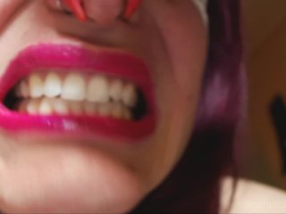 ASMR Swallow my disgusting garlic breath on your fucking nose!