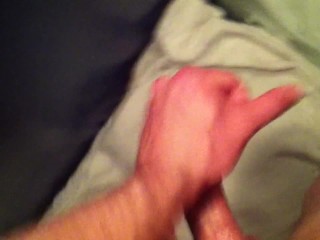 AT THE BATH HOUSE JERKING OFF MY VEINY COCK