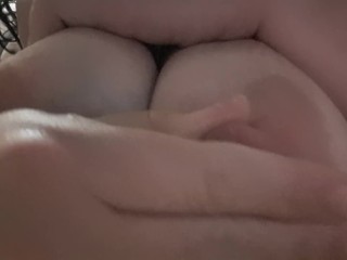 BBW Milf fondles and plays with her big tits