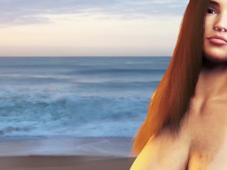 Big Boob Teen Dancing on the Beach - Breast Expansion Petite Girl jiggling