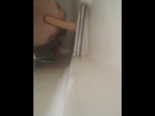 Big natural titties fuck dildo in shower