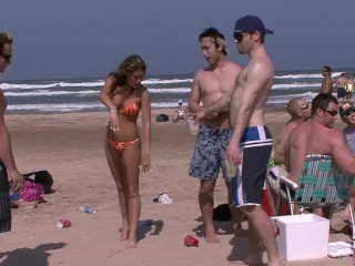 Bikini Clad Coeds Flash And Party In South Padre Island