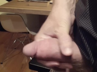 Blu jacking his fat cock in the morning