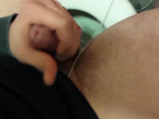 Boy gets hard and jerks off in school bathroom