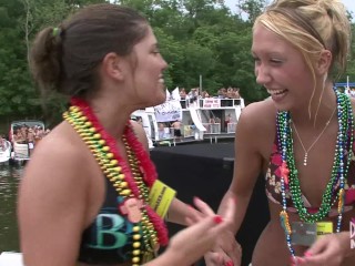 Coeds Are Convinced To Show Their Tits At Party Cove