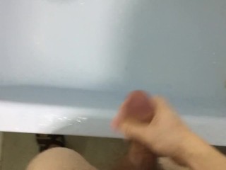 Cum in the bathroom