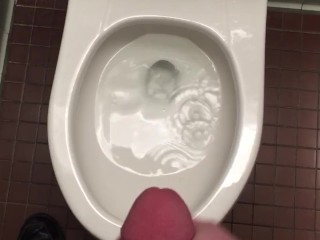 Cumshot On The Office Toilet