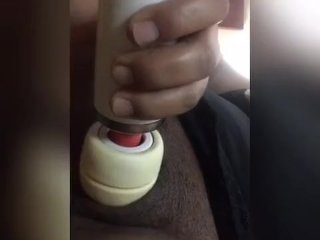 Ebony submissive squirts for her Master