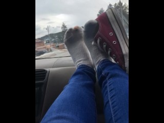 Extremely dirty sock foot tease