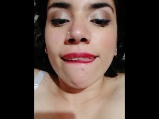 Facial on makeup! Cleaning it up and swallow