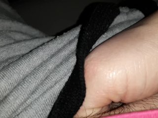 Fast fingerfucking myself in the car while it rains waiting for my next rid