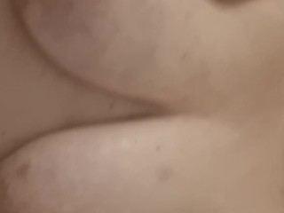 Fat piggy pissing in a cup then pouring it over udders