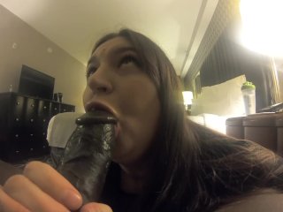 Feels like heaven bbw sucking my fat black dick with her bimbo lips