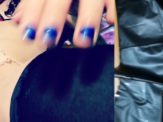 Femboy cums and enjoys a wet orgasm with massage oil (crossdresser sissy )
