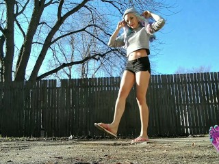 Flip Flops Fetish Public Outdoors Caught