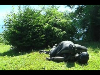 Frogman captures rubber paintballer outside