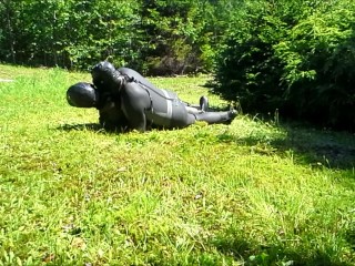 frogman humps an enemy frogman outside