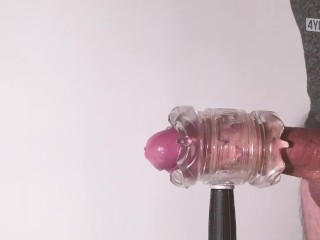 Fucking my Fleshlight Quickshot ends in two huge cumshots.