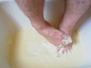 Fun with flour and yellow water