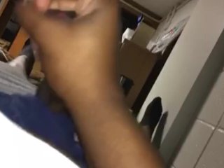Guy jerking in dorm room