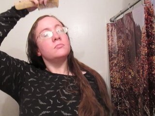 Hair Journal: Combing Long Curly Strawberry Blonde Hair - Week 3 (ASMR)