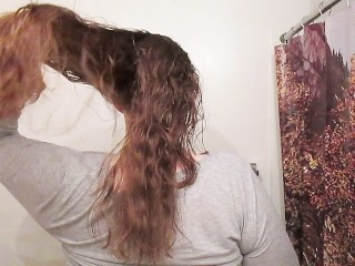 Hair Journal: Combing Long Curly Strawberry Blonde Hair - Week 4 (ASMR)