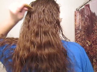 Hair Journal: Combing Long Curly Strawberry Blonde Hair - Week 6 (ASMR)