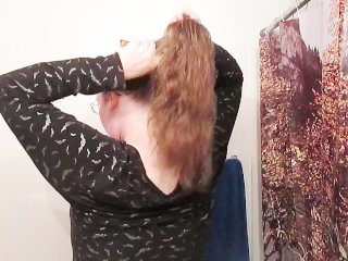 Hair Journal Combing Long Curly Strawberry Blonde Hair - Week One (ASMR)