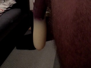 Hairy Daddy fills up a condom Completetly! Multiple Prostate Orgasms