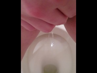Hairy pussy piss and mastrubating on public toilet